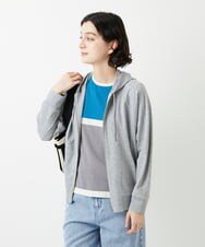 PHTGD06290 GEORGES RECH(小さいサイズ)(メゾン ドゥ サンク) ラグランスリーブ8分袖パーカー ライトグレー