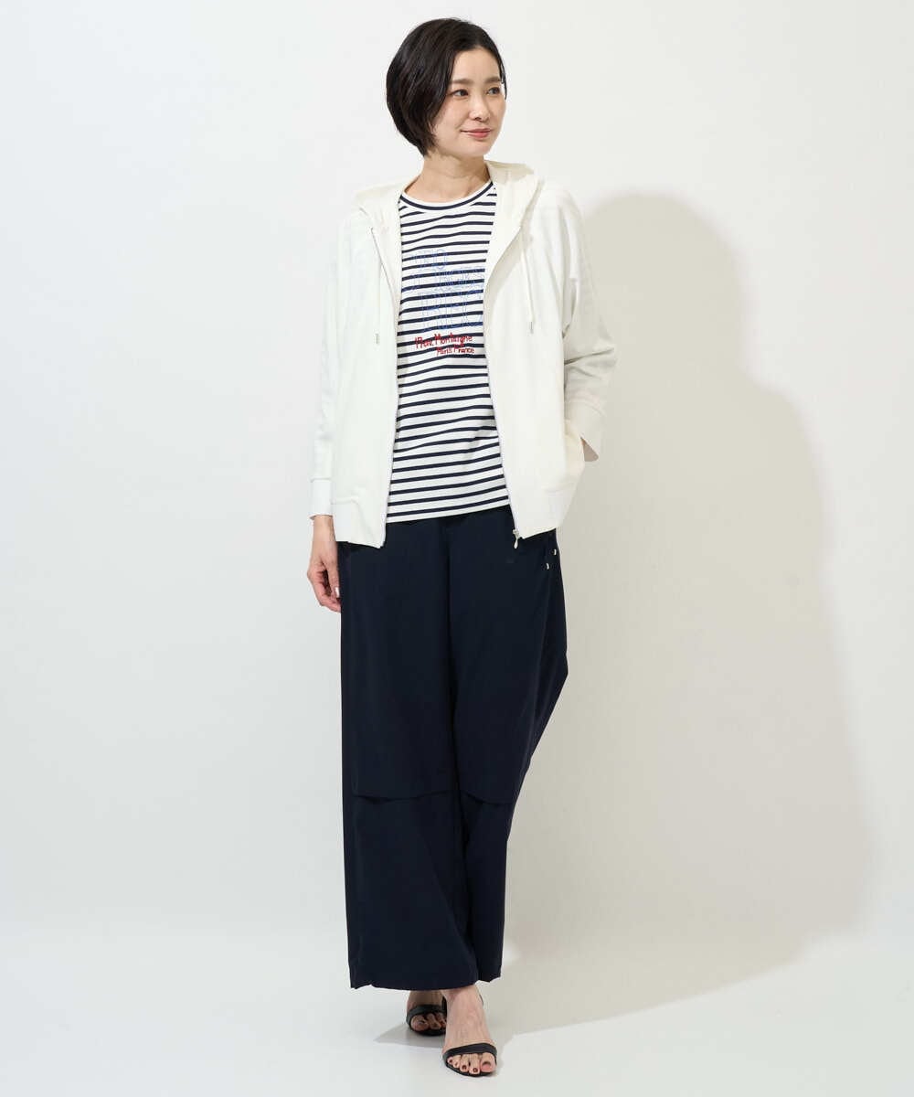 PHTGD06290 GEORGES RECH(小さいサイズ)(メゾン ドゥ サンク) ラグランスリーブ8分袖パーカー ライトグレー