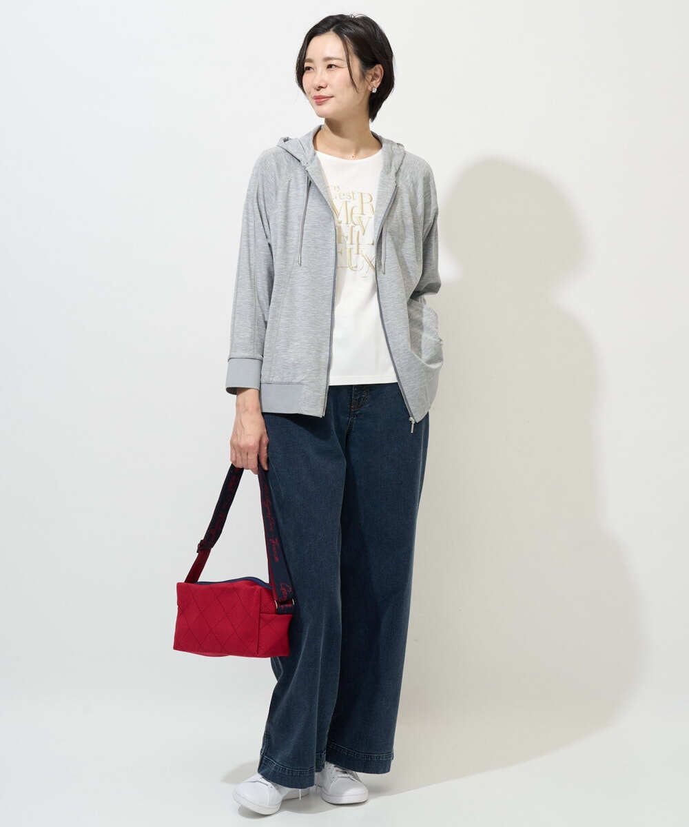 PHTGD06290 GEORGES RECH(小さいサイズ)(メゾン ドゥ サンク) ラグランスリーブ8分袖パーカー ライトグレー