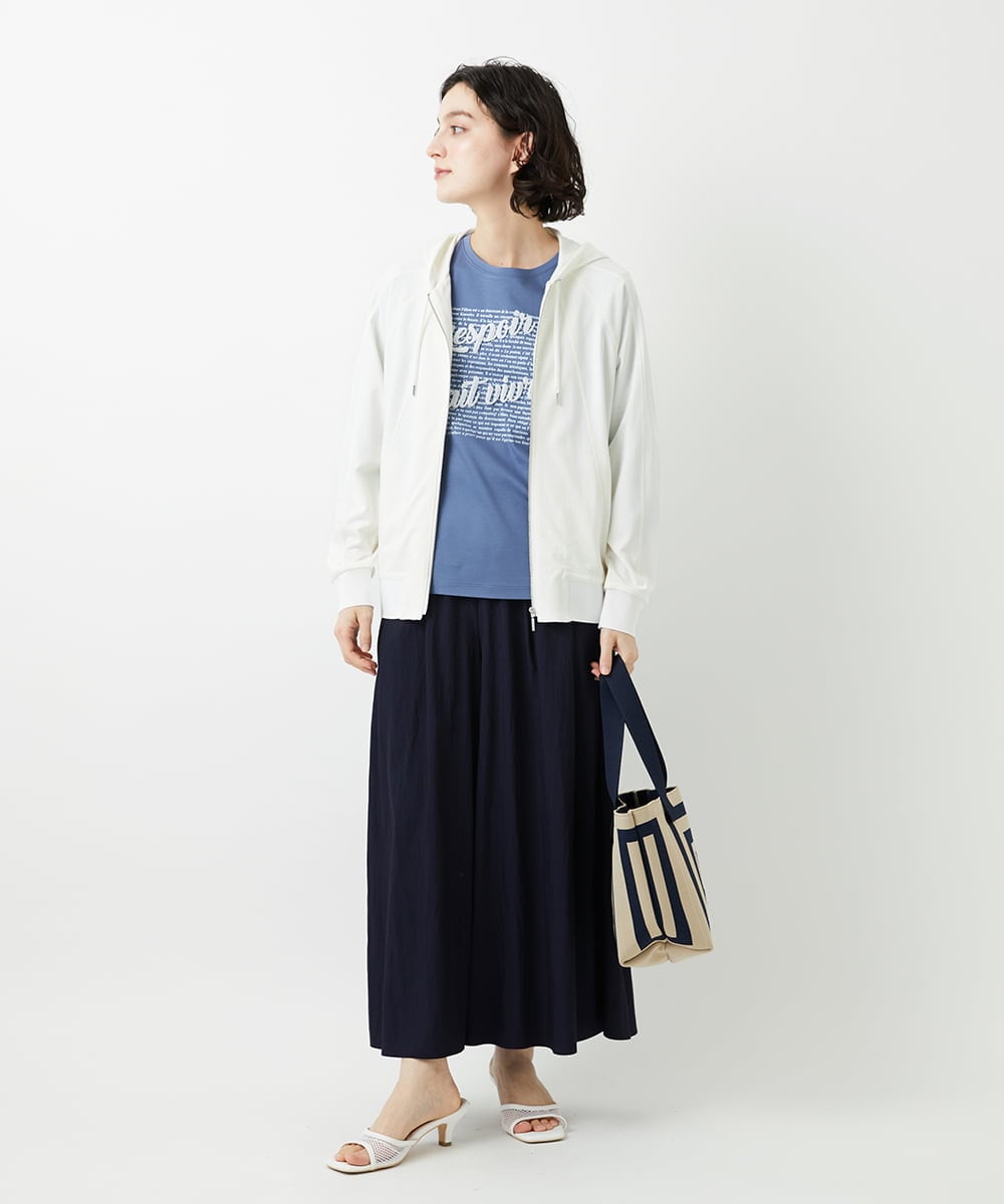 PHTGD06290 GEORGES RECH(小さいサイズ)(メゾン ドゥ サンク) ラグランスリーブ8分袖パーカー ライトグレー