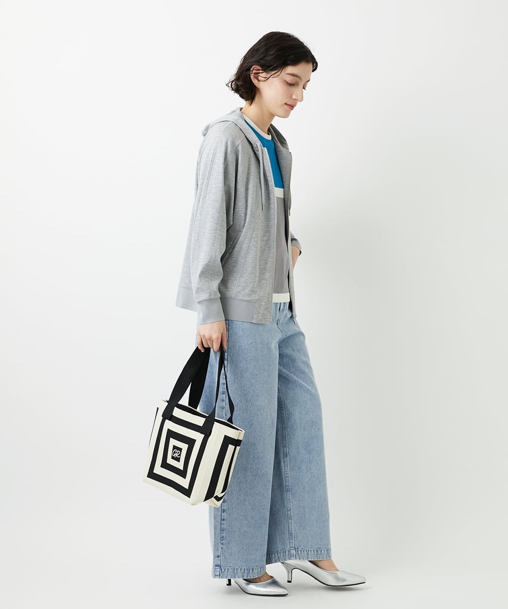 PHTGD06290 GEORGES RECH(小さいサイズ)(メゾン ドゥ サンク) ラグランスリーブ8分袖パーカー ライトグレー