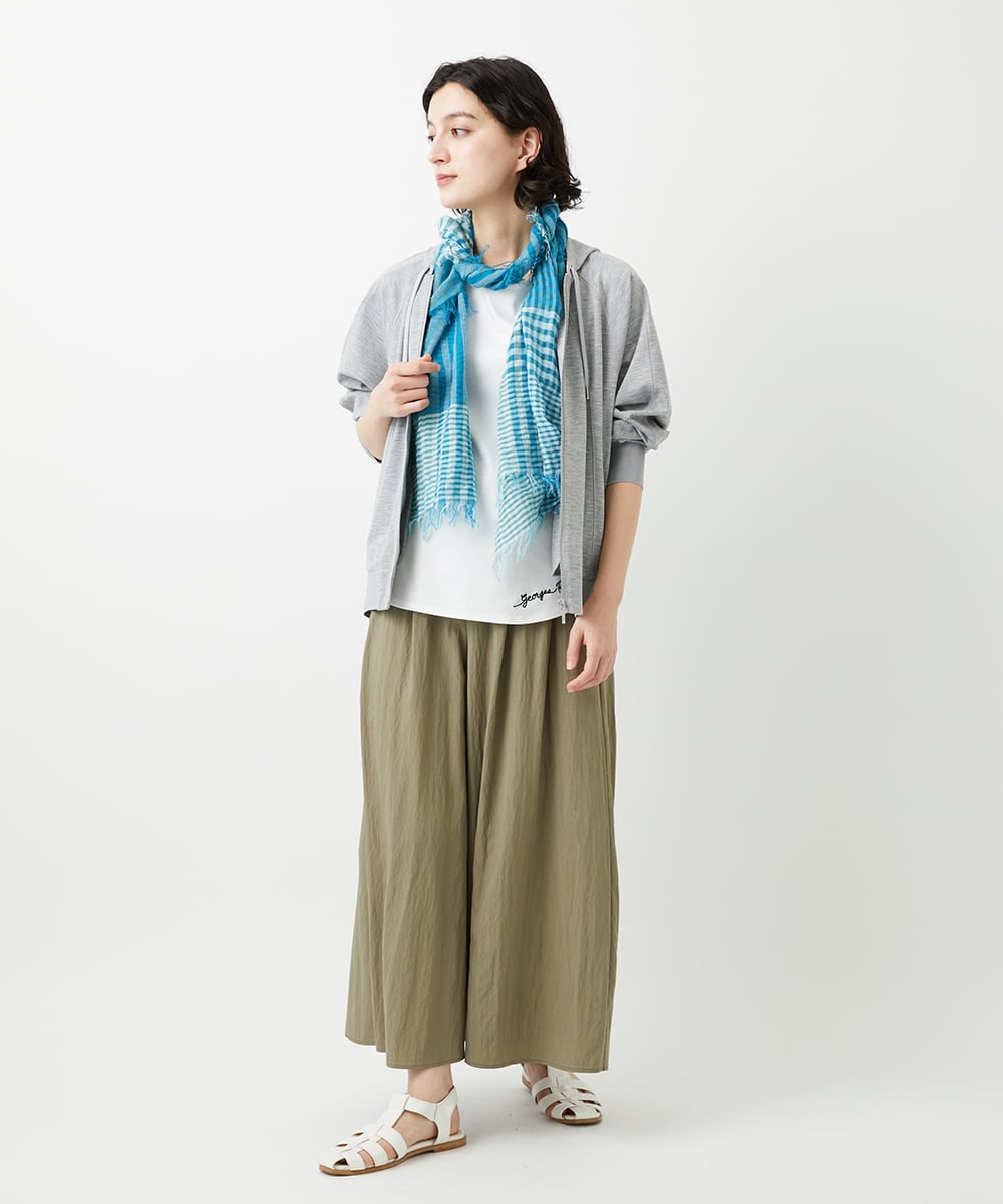 PHTGD06290 GEORGES RECH(小さいサイズ)(メゾン ドゥ サンク) ラグランスリーブ8分袖パーカー ライトグレー