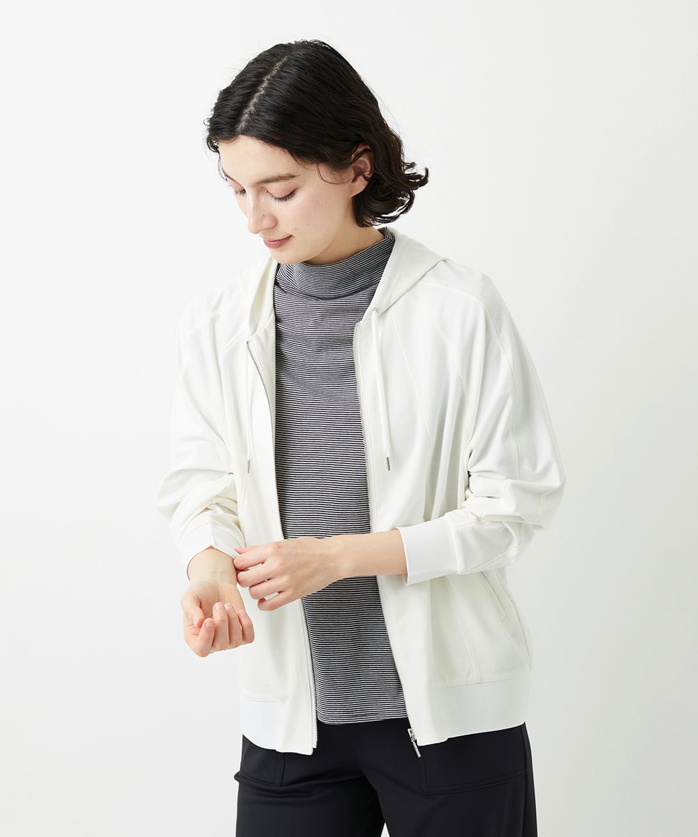 PHTGD06290 GEORGES RECH(小さいサイズ)(メゾン ドゥ サンク) ラグランスリーブ8分袖パーカー ライトグレー