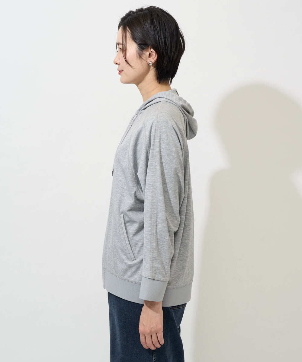 PHTGD06290 GEORGES RECH(小さいサイズ)(メゾン ドゥ サンク) ラグランスリーブ8分袖パーカー ライトグレー