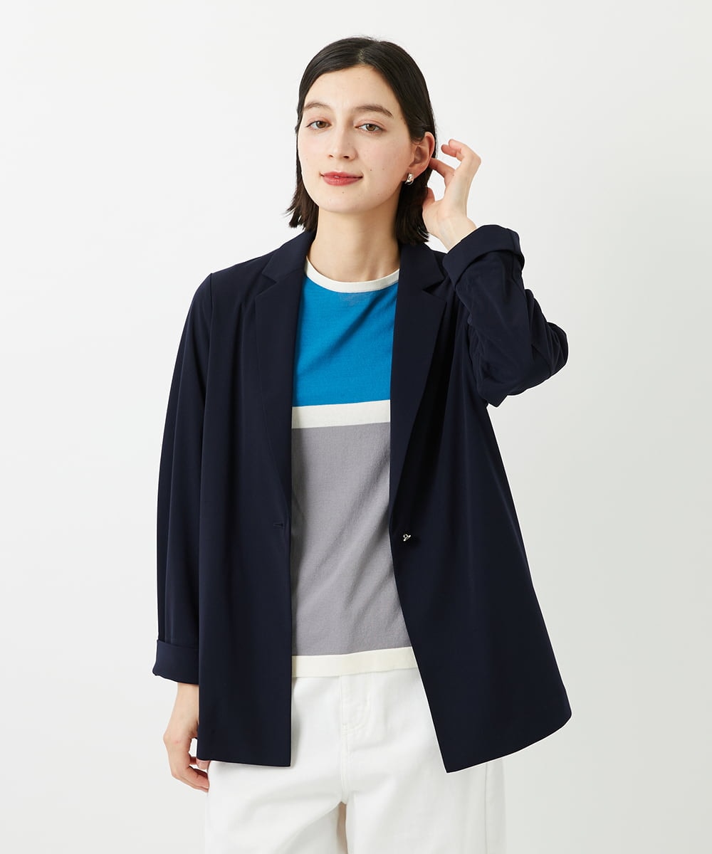 PHTGD11390 GEORGES RECH(小さいサイズ)(メゾン ドゥ サンク)  [セットアップ対応]ドライタッチジャージーテーラードジャケット ネイビー