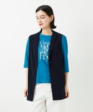 PHTGF28290 GEORGES RECH(小さいサイズ)(メゾン ドゥ サンク)  [セットアップ対応]ドライタッチジャージージレ ネイビー