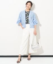 PHTGV24230 GEORGES RECH(小さいサイズ)(メゾン ドゥ サンク) シアーバックシャーリング羽織 アイボリー