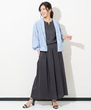 PHTGV24230 GEORGES RECH(小さいサイズ)(メゾン ドゥ サンク) シアーバックシャーリング羽織 アイボリー