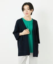 PHTHA62330 GEORGES RECH(小さいサイズ)(メゾン ドゥ サンク) シアーフードカーディガン ネイビー