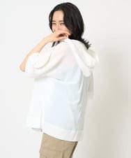 PHTHA62330 GEORGES RECH(小さいサイズ)(メゾン ドゥ サンク) シアーフードカーディガン ホワイト