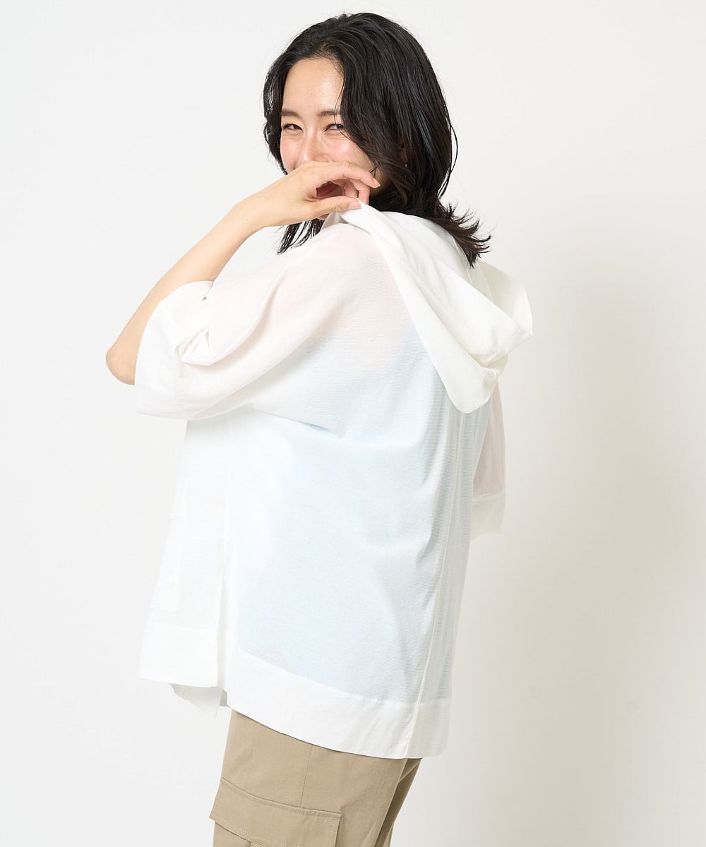 PHTHA62330 GEORGES RECH(小さいサイズ)(メゾン ドゥ サンク) シアーフードカーディガン ホワイト