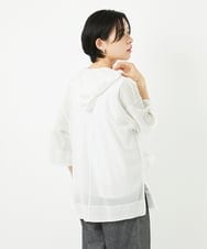 PHTHA62330 GEORGES RECH(小さいサイズ)(メゾン ドゥ サンク) シアーフードカーディガン ホワイト