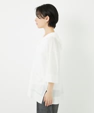 PHTHA62330 GEORGES RECH(小さいサイズ)(メゾン ドゥ サンク) シアーフードカーディガン ホワイト