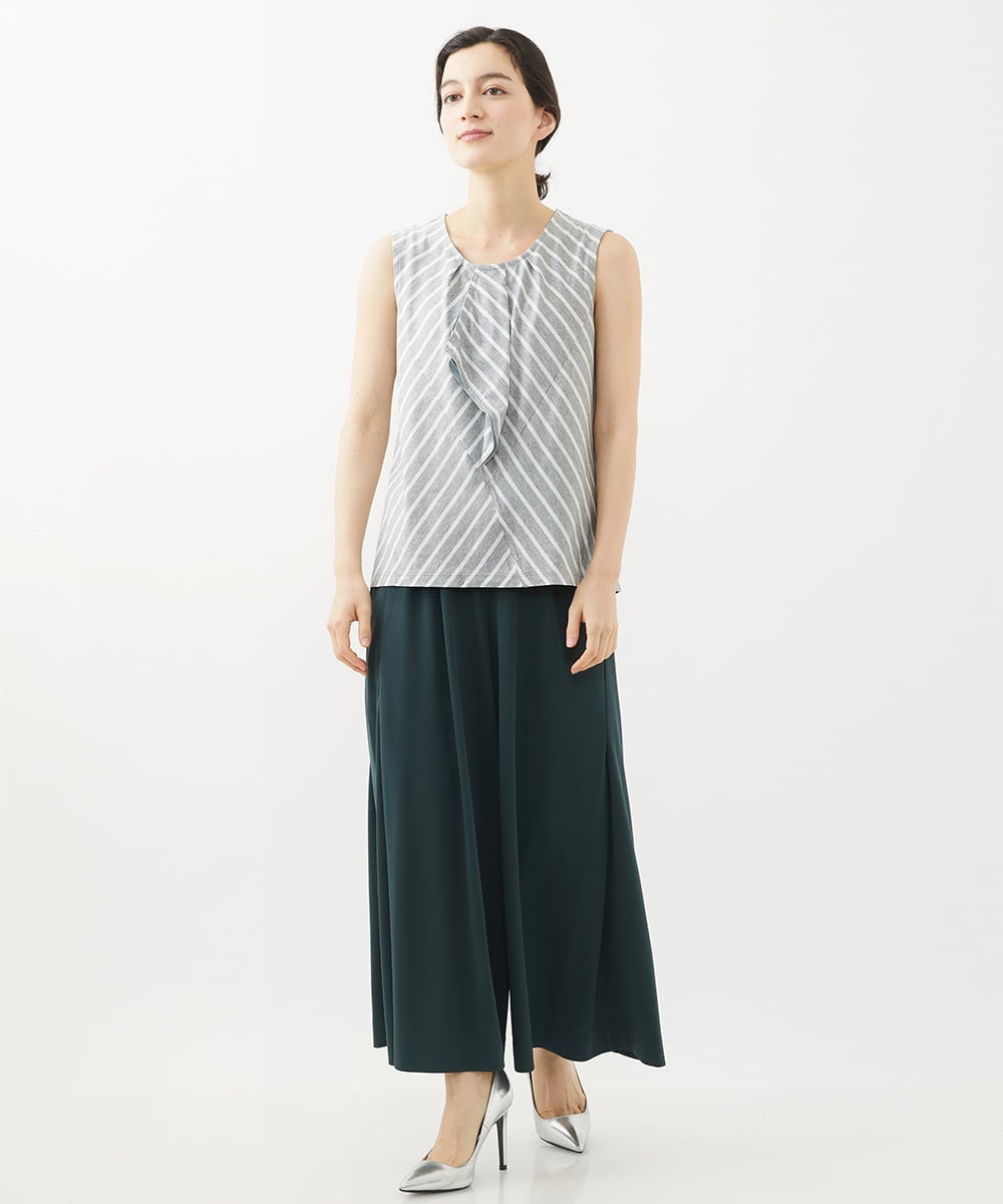 PHTHW20230 GEORGES RECH(小さいサイズ)(メゾン ドゥ サンク) [2点セット]タンクトップセットフライスカーディガン ブルー×ホワイトボーダー