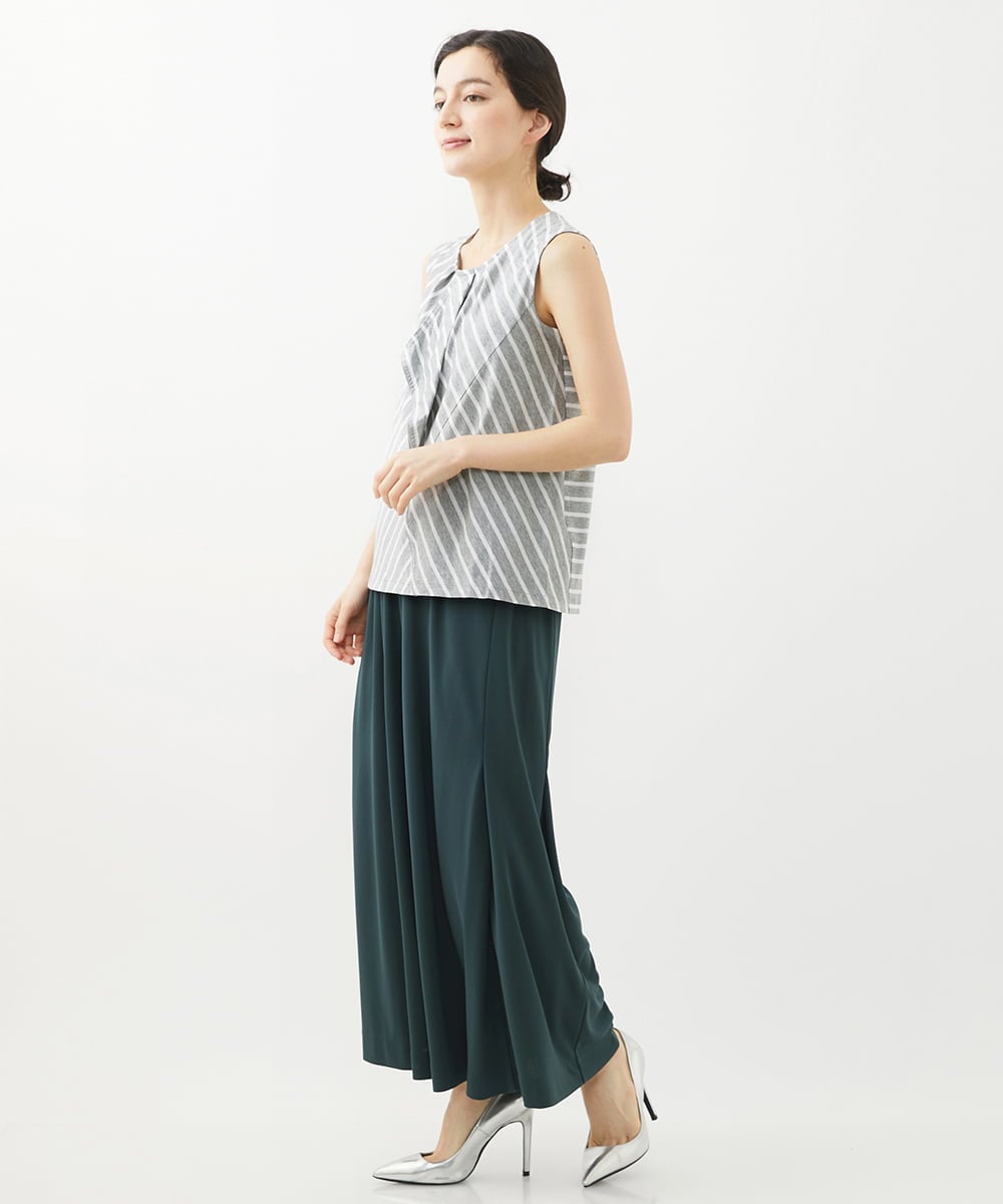 PHTHW20230 GEORGES RECH(小さいサイズ)(メゾン ドゥ サンク) [2点セット]タンクトップセットフライスカーディガン ブルー×ホワイトボーダー