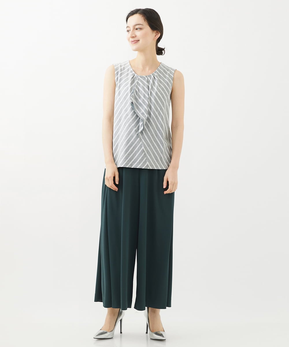 PHTHW20230 GEORGES RECH(小さいサイズ)(メゾン ドゥ サンク) [2点セット]タンクトップセットフライスカーディガン ブルー×ホワイトボーダー