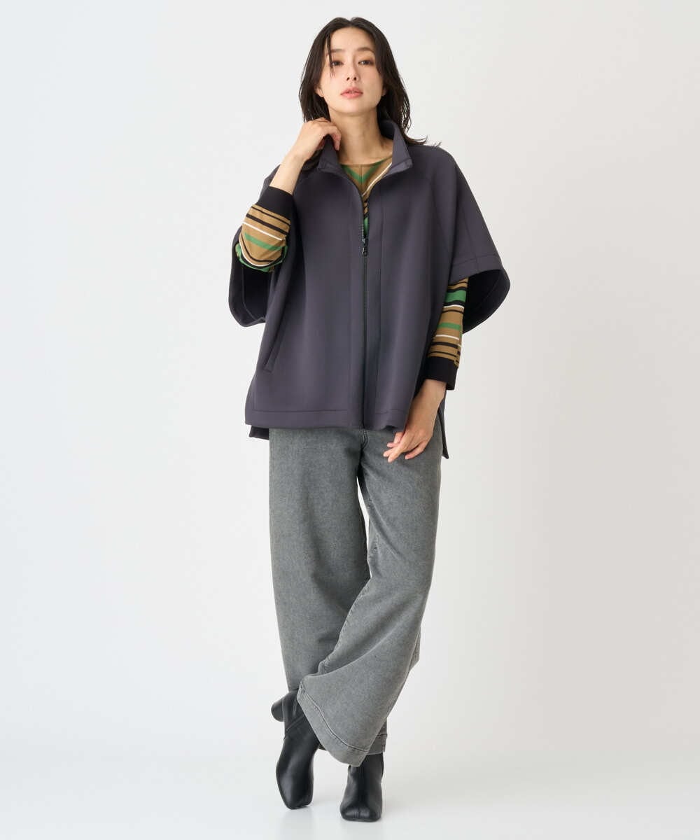 PHTJE19390 GEORGES RECH(小さいサイズ)(メゾン ドゥ サンク) ジャージーポンチョライクジレ ダークグレー