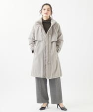 PHUAB41630 GEORGES RECH(小さいサイズ)(メゾン ドゥ サンク) ステッチレスタフタロングダウンコート ベージュ