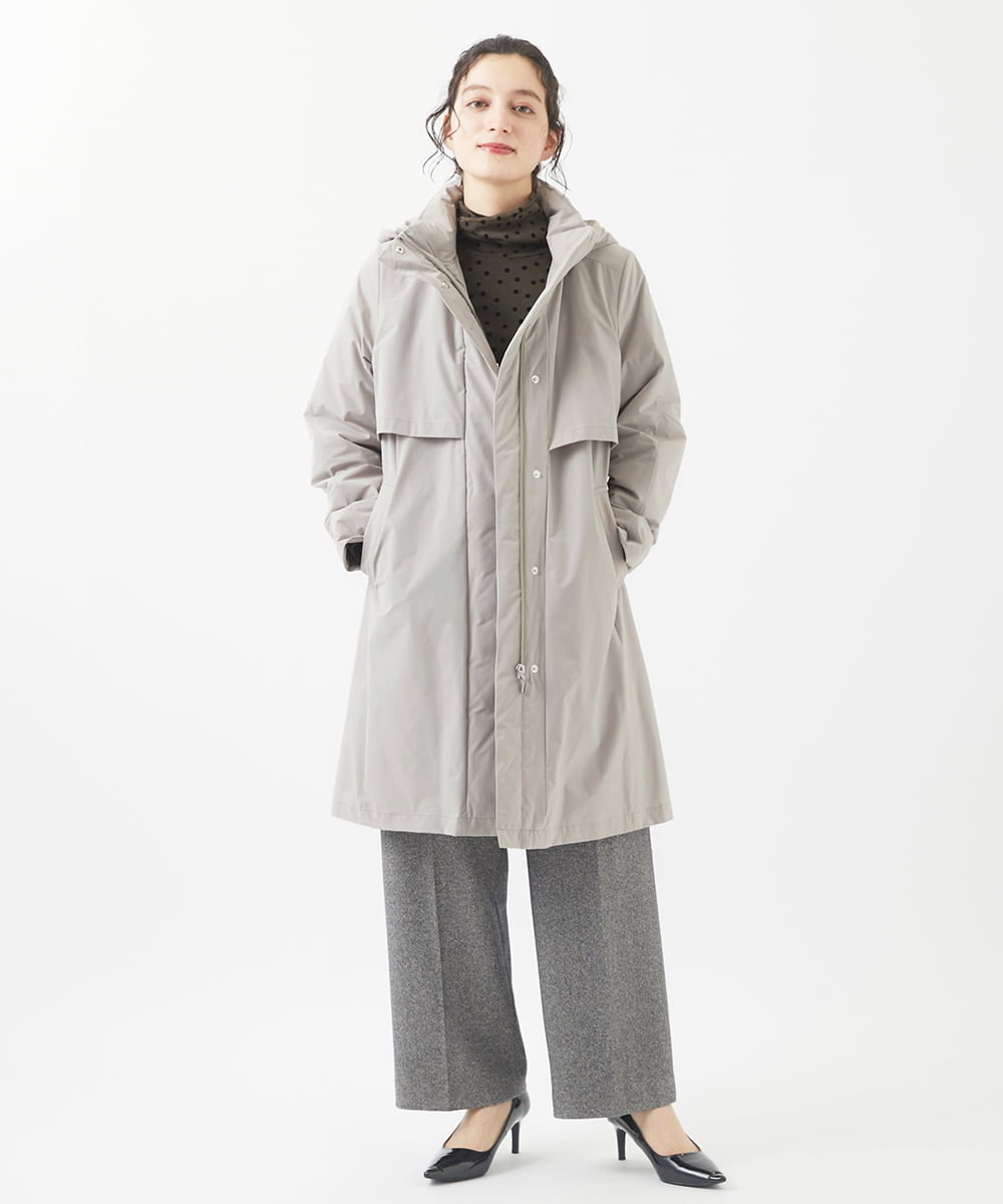 PHUAB41630 GEORGES RECH(小さいサイズ)(メゾン ドゥ サンク) ステッチレスタフタロングダウンコート ベージュ