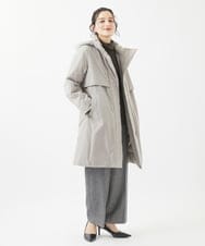 PHUAB41630 GEORGES RECH(小さいサイズ)(メゾン ドゥ サンク) ステッチレスタフタロングダウンコート ベージュ