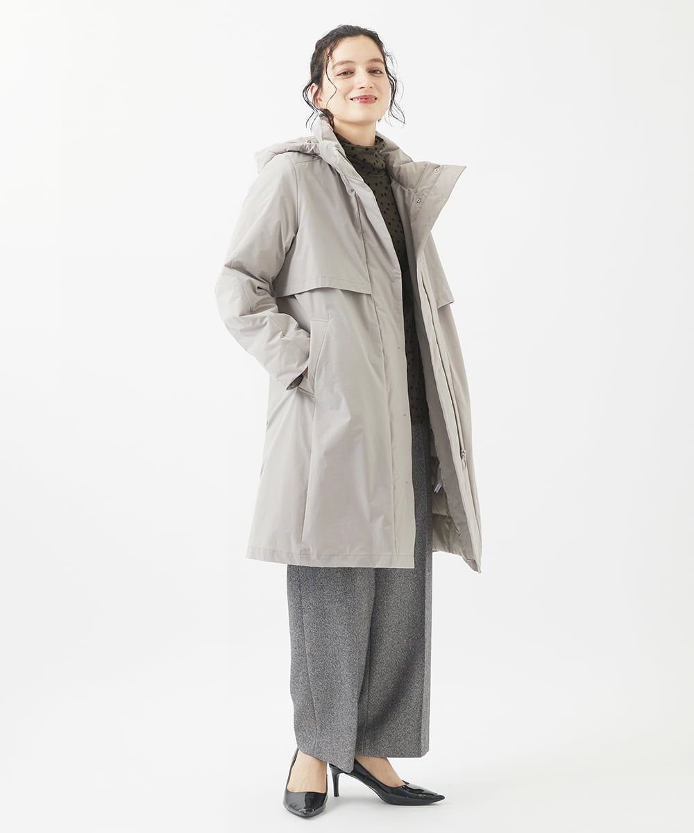 PHUAB41630 GEORGES RECH(小さいサイズ)(メゾン ドゥ サンク) ステッチレスタフタロングダウンコート ベージュ