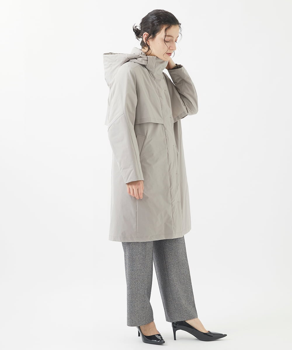 PHUAB41630 GEORGES RECH(小さいサイズ)(メゾン ドゥ サンク) ステッチレスタフタロングダウンコート ベージュ