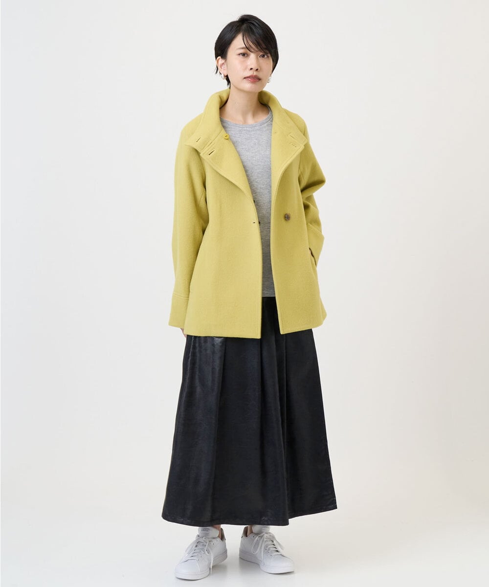 PHUAD45540 GEORGES RECH(小さいサイズ)(メゾン ドゥ サンク) スーパー100ミドルスタンドカラーウールコート イエロー