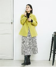 PHUAD45540 GEORGES RECH(小さいサイズ)(メゾン ドゥ サンク) スーパー100ミドルスタンドカラーウールコート イエロー