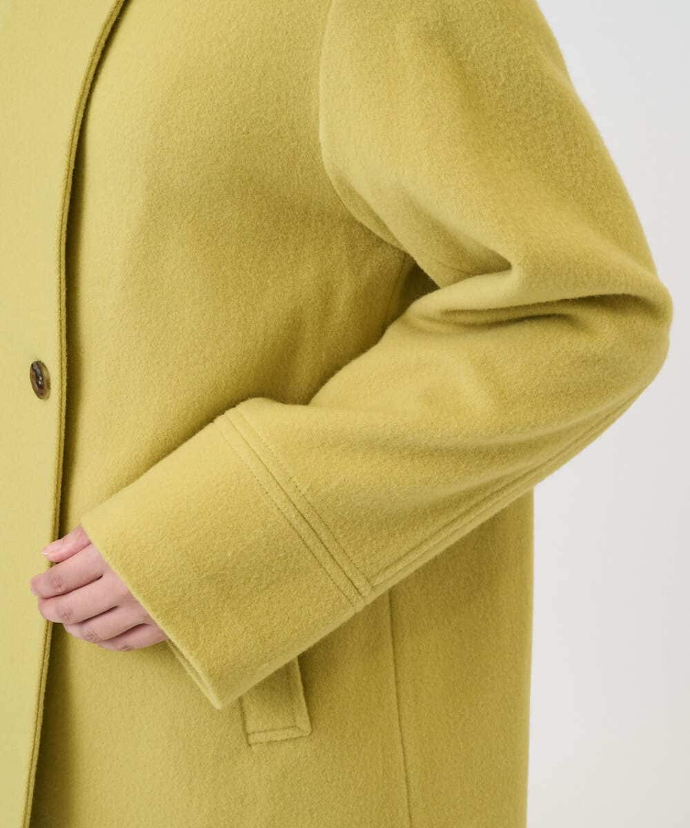 PHUAD45540 GEORGES RECH(小さいサイズ)(メゾン ドゥ サンク) スーパー100ミドルスタンドカラーウールコート イエロー