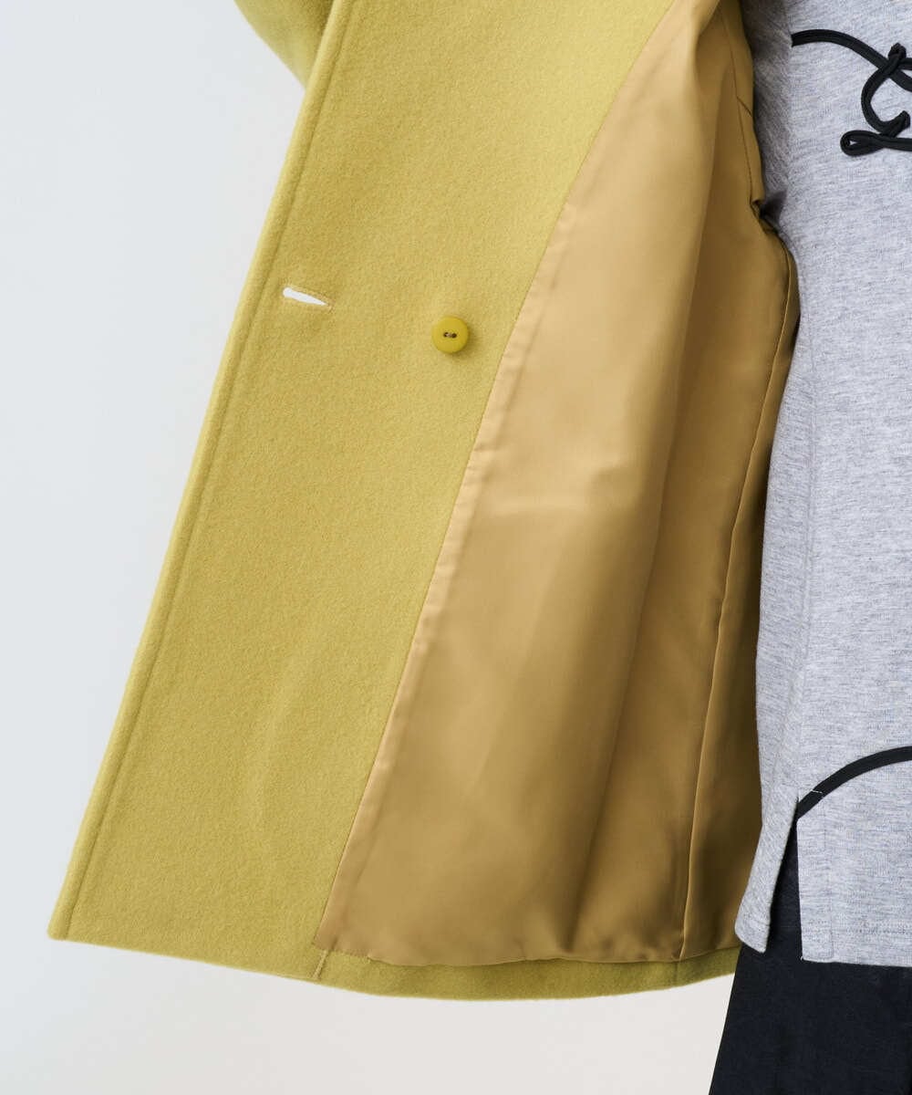PHUAD45540 GEORGES RECH(小さいサイズ)(メゾン ドゥ サンク) スーパー100ミドルスタンドカラーウールコート イエロー