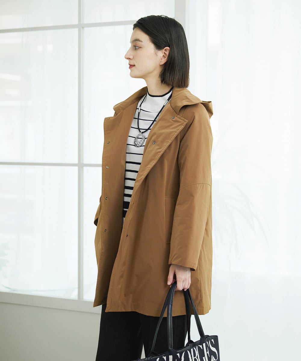 PHUAD46590 GEORGES RECH(小さいサイズ)(メゾン ドゥ サンク) ステッチレスステンカラーミドルダウンコート ベージュ