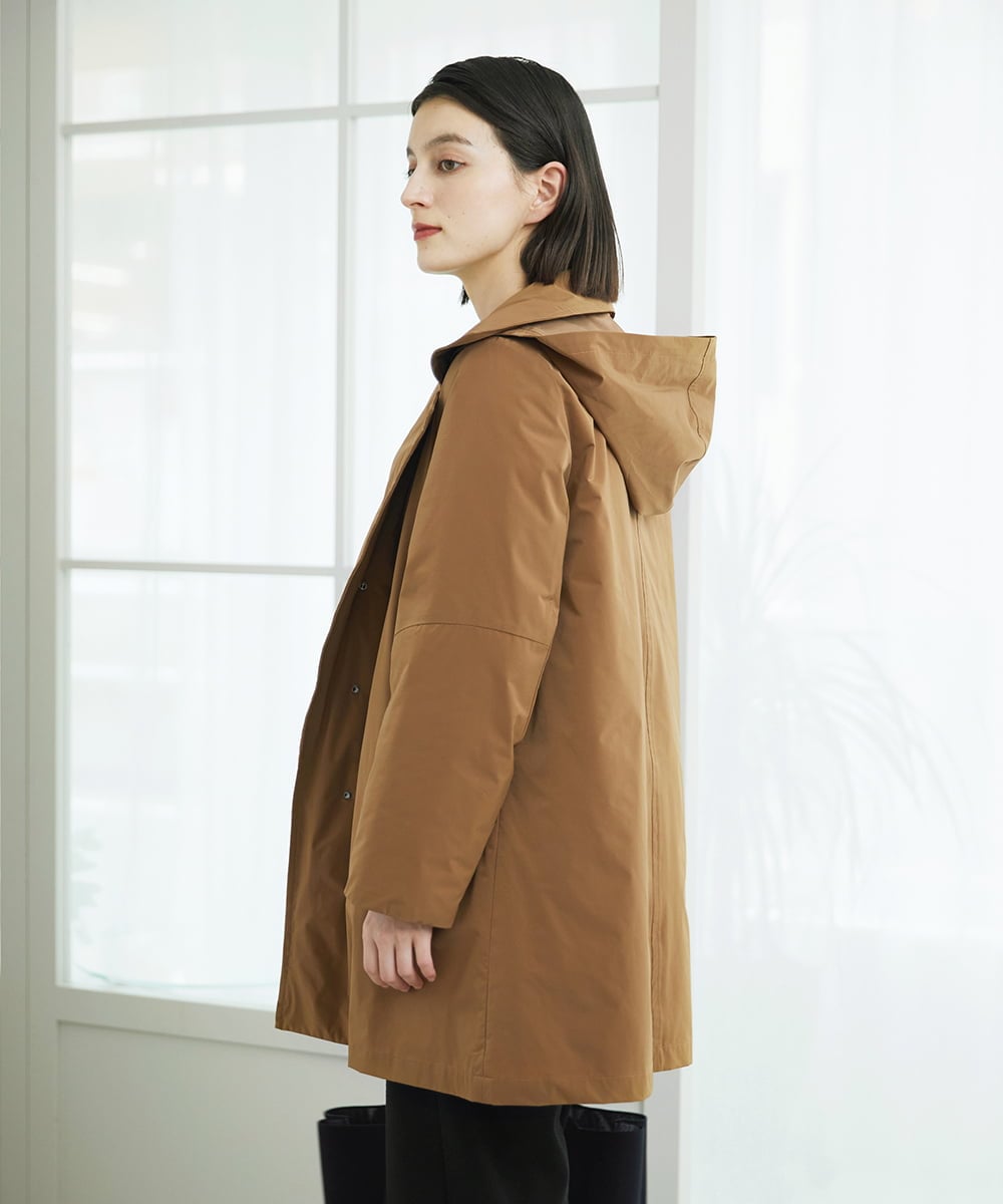 PHUAD46590 GEORGES RECH(小さいサイズ)(メゾン ドゥ サンク) ステッチレスステンカラーミドルダウンコート ベージュ