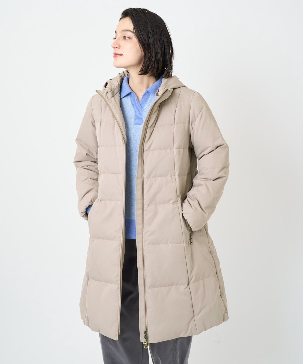 PHUAD47570 GEORGES RECH(小さいサイズ)(メゾン ドゥ サンク) シャイニータフタロングダウンコート ベージュ