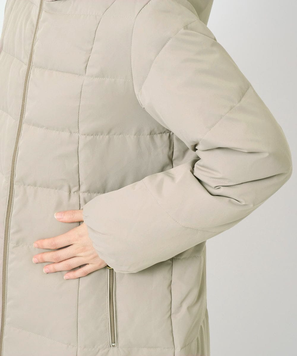 PHUAD47570 GEORGES RECH(小さいサイズ)(メゾン ドゥ サンク) シャイニータフタロングダウンコート ベージュ