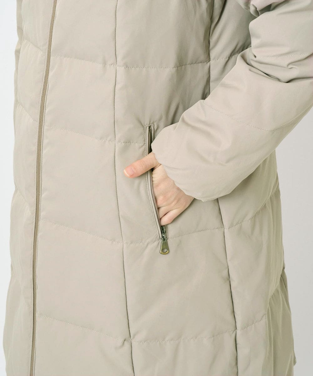 PHUAD47570 GEORGES RECH(小さいサイズ)(メゾン ドゥ サンク) シャイニータフタロングダウンコート ベージュ