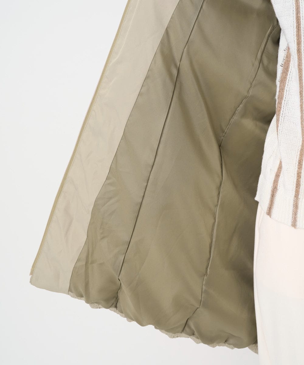 PHUAD47570 GEORGES RECH(小さいサイズ)(メゾン ドゥ サンク) シャイニータフタロングダウンコート ベージュ