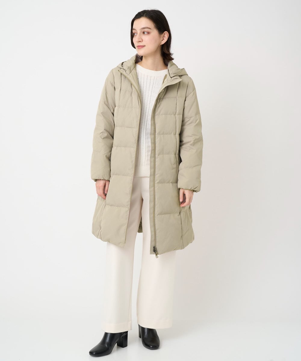 PHUAD47570 GEORGES RECH(小さいサイズ)(メゾン ドゥ サンク) シャイニータフタロングダウンコート ベージュ