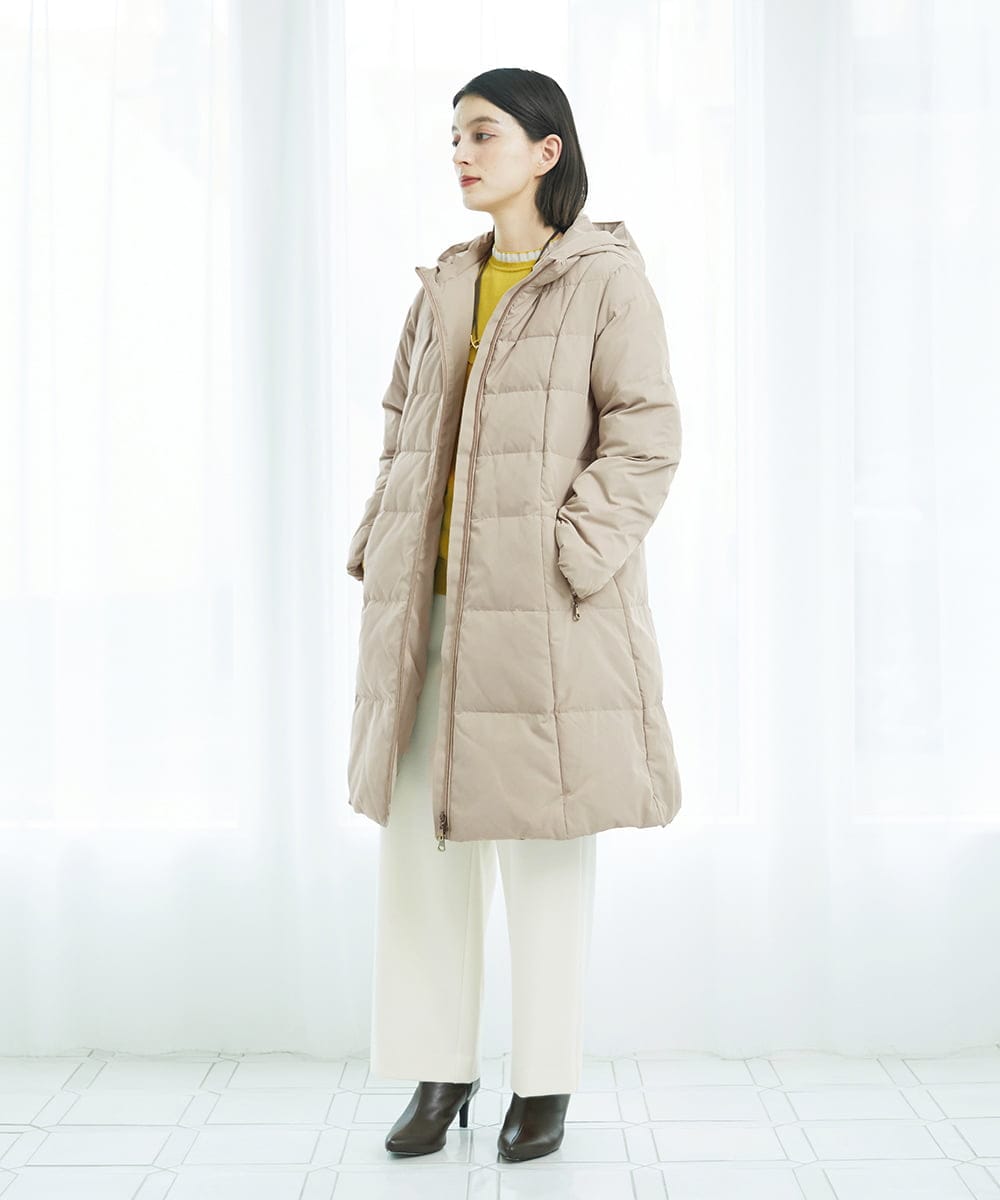 PHUAD47570 GEORGES RECH(小さいサイズ)(メゾン ドゥ サンク) シャイニータフタロングダウンコート ベージュ