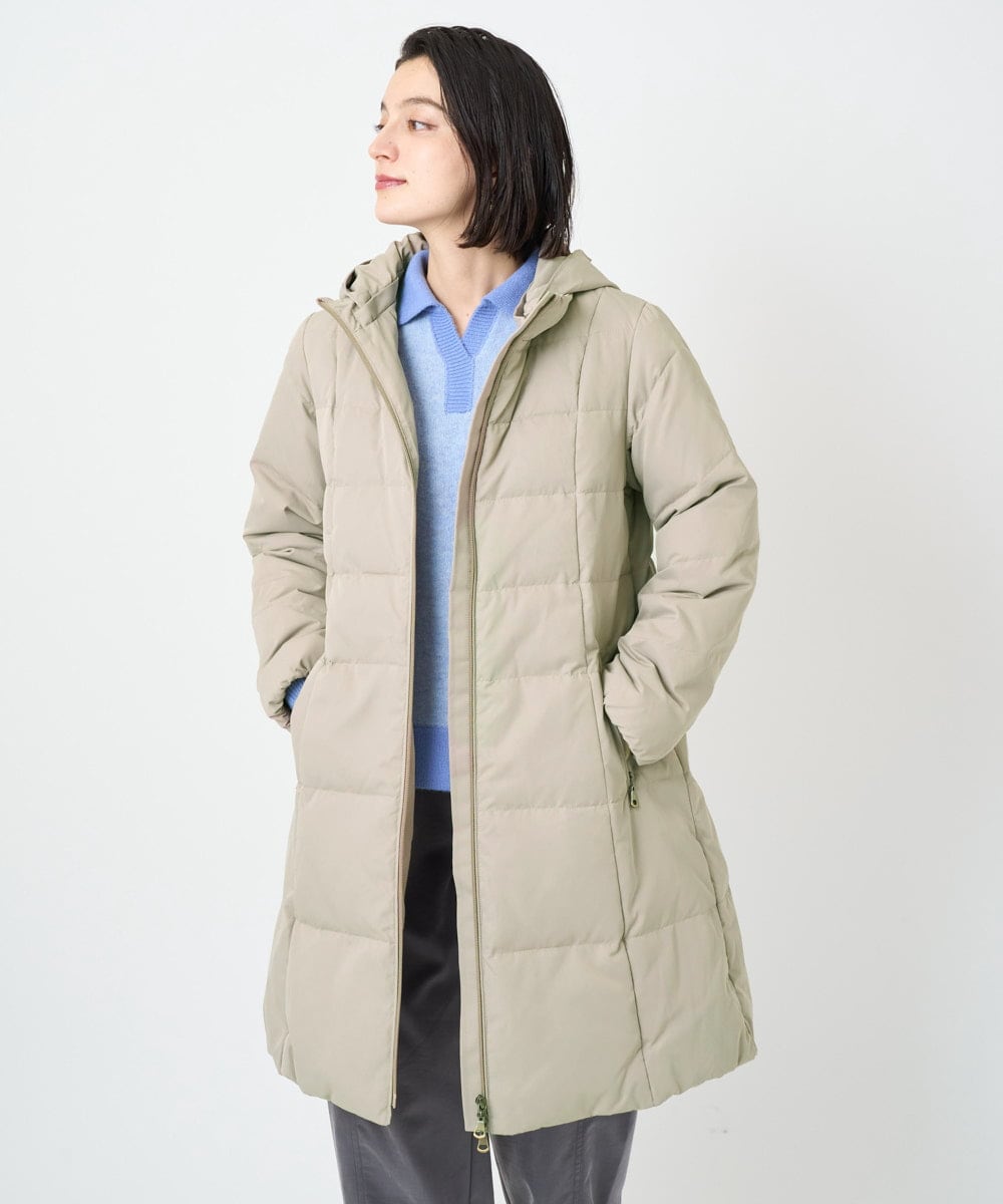 PHUAD47570 GEORGES RECH(小さいサイズ)(メゾン ドゥ サンク) シャイニータフタロングダウンコート ベージュ