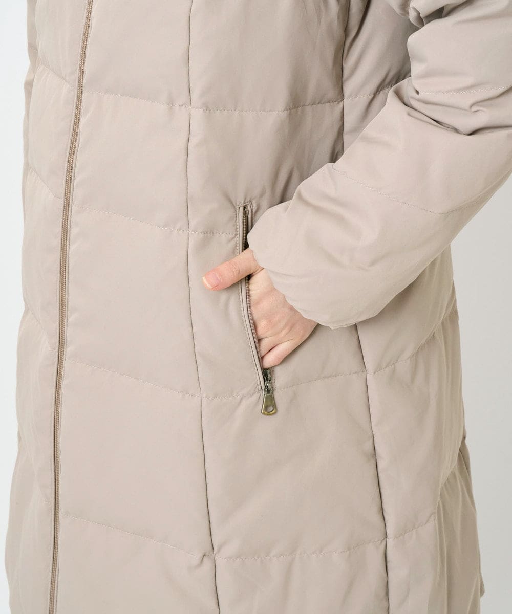 PHUAD47570 GEORGES RECH(小さいサイズ)(メゾン ドゥ サンク) シャイニータフタロングダウンコート ベージュ