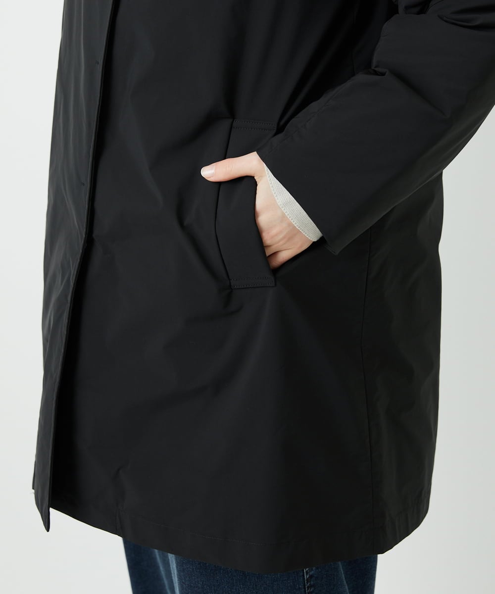 PHUAF46590 GEORGES RECH(小さいサイズ)(メゾン ドゥ サンク)  [追加]ステッチレスステンカラーミドルダウンコート ブラック