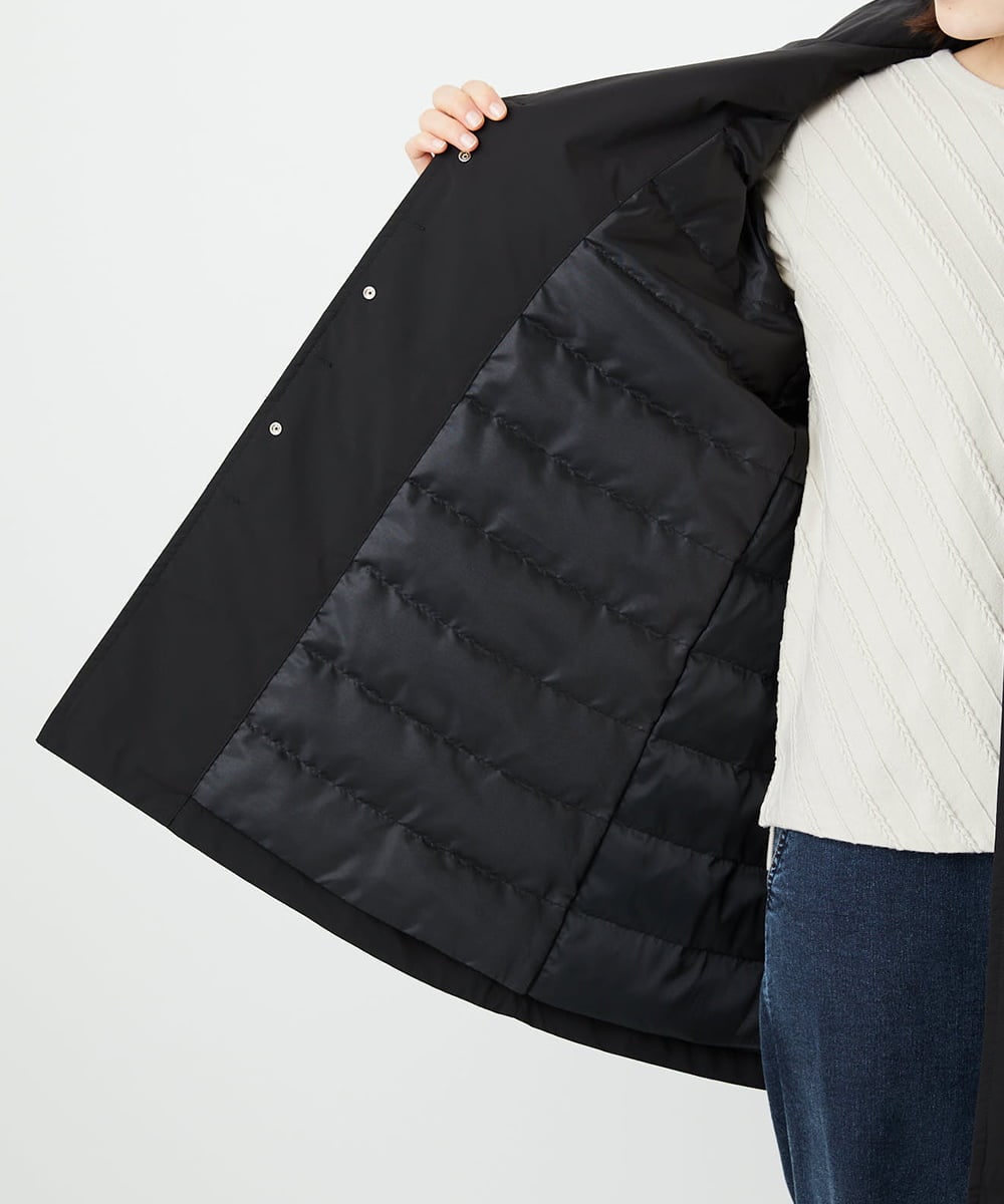 PHUAF46590 GEORGES RECH(小さいサイズ)(メゾン ドゥ サンク) ステッチレスステンカラーミドルダウンコート ブラック