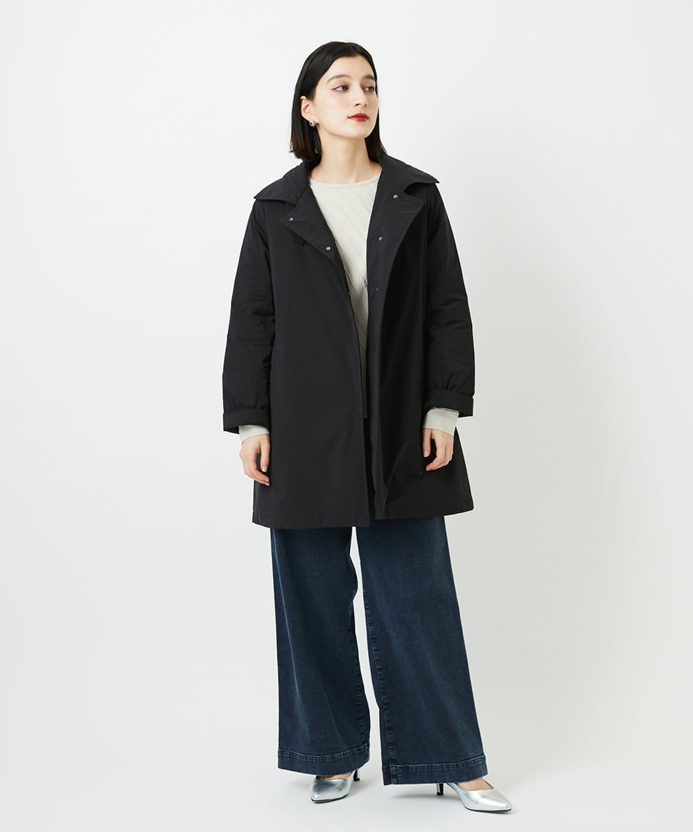 PHUAF46590 GEORGES RECH(小さいサイズ)(メゾン ドゥ サンク)  [追加]ステッチレスステンカラーミドルダウンコート ブラック