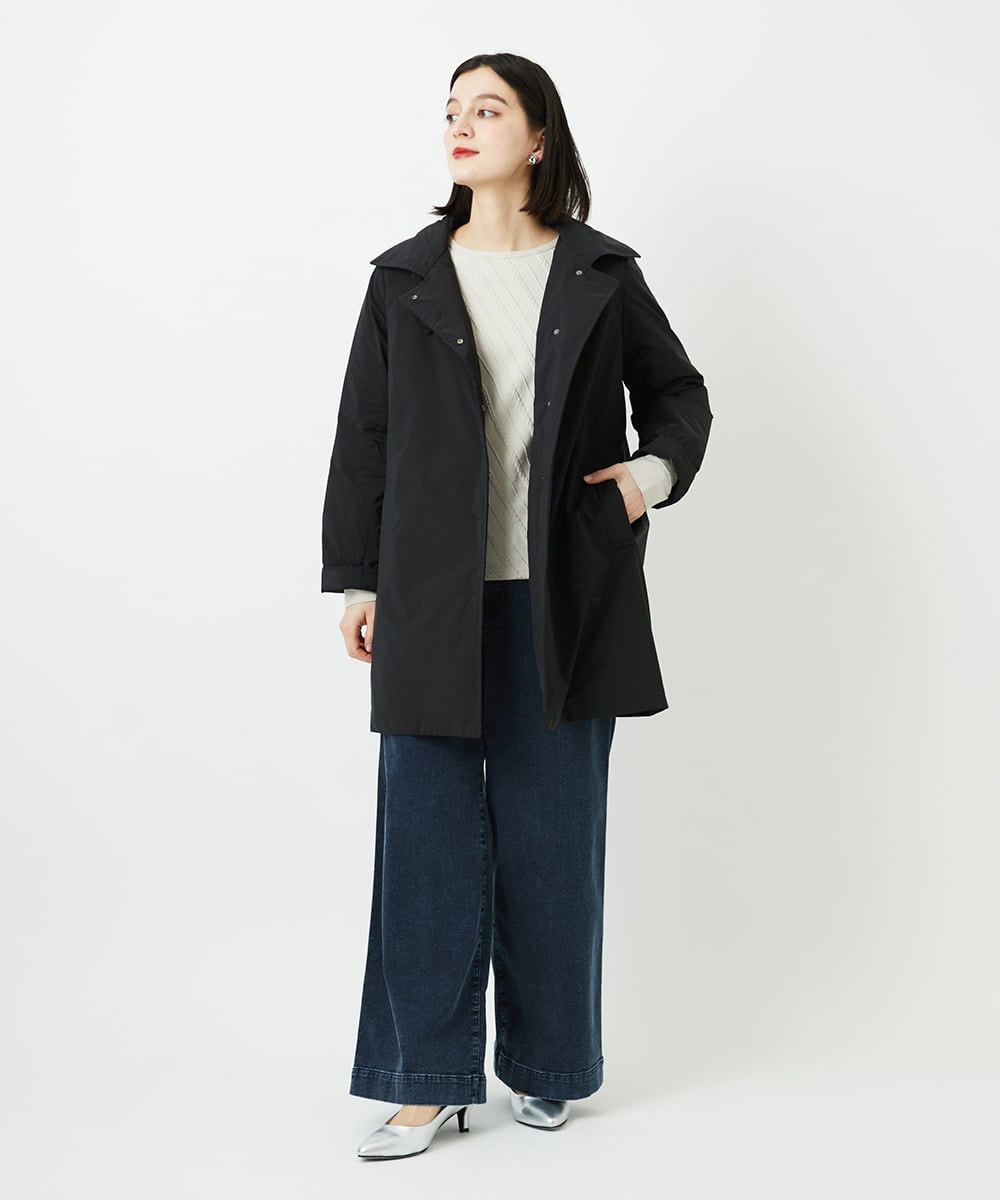 PHUAF46590 GEORGES RECH(小さいサイズ)(メゾン ドゥ サンク)  [追加]ステッチレスステンカラーミドルダウンコート ブラック