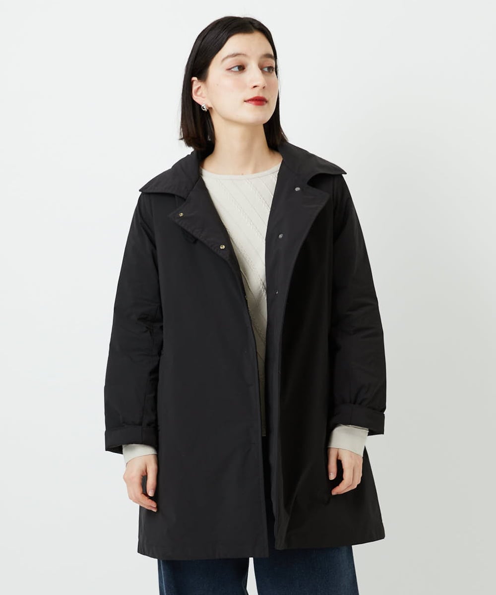 PHUAF46590 GEORGES RECH(小さいサイズ)(メゾン ドゥ サンク) ステッチレスステンカラーミドルダウンコート ブラック