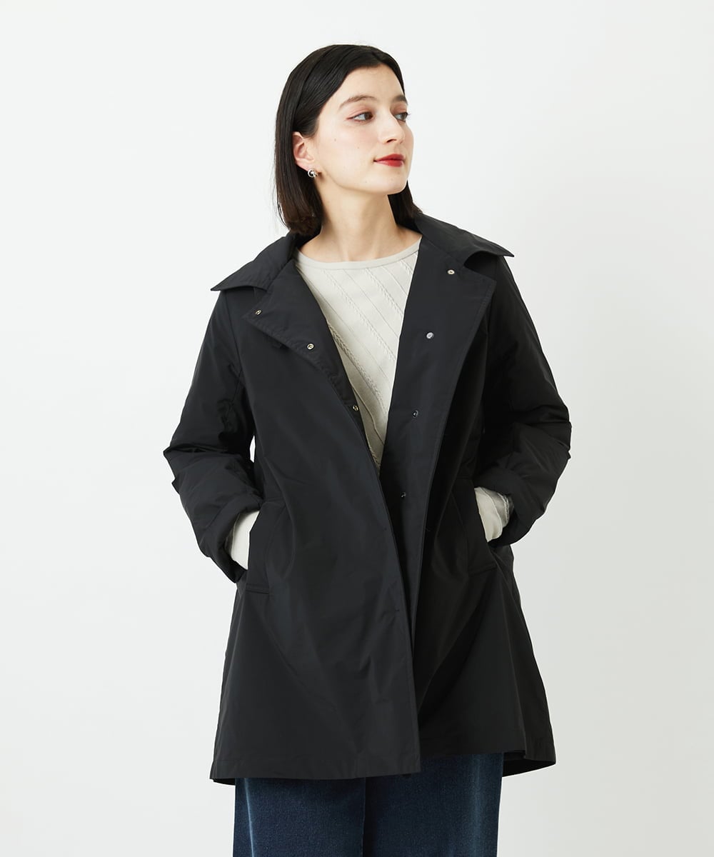 PHUAF46590 GEORGES RECH(小さいサイズ)(メゾン ドゥ サンク)  [追加]ステッチレスステンカラーミドルダウンコート ブラック