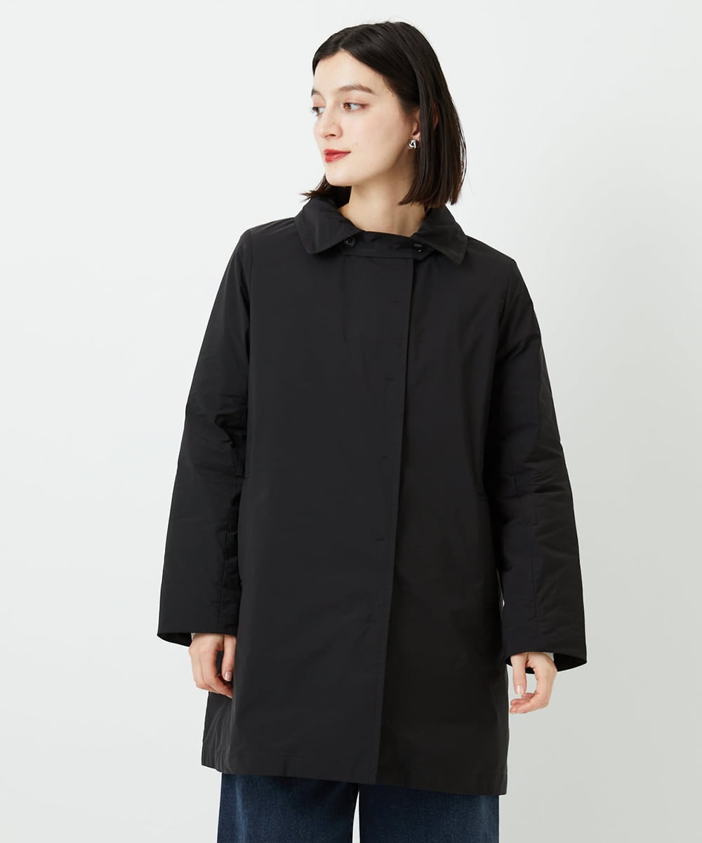 PHUAF46590 GEORGES RECH(小さいサイズ)(メゾン ドゥ サンク) ステッチレスステンカラーミドルダウンコート ブラック