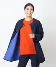 PHUAS60390 GEORGES RECH(小さいサイズ)(メゾン ドゥ サンク) 【リバーシブル】中綿ステッチレスコート ネイビー×ブルー
