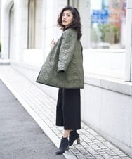 PHUAS60390 GEORGES RECH(小さいサイズ)(メゾン ドゥ サンク) 【リバーシブル】中綿ステッチレスコート ネイビー×ブルー