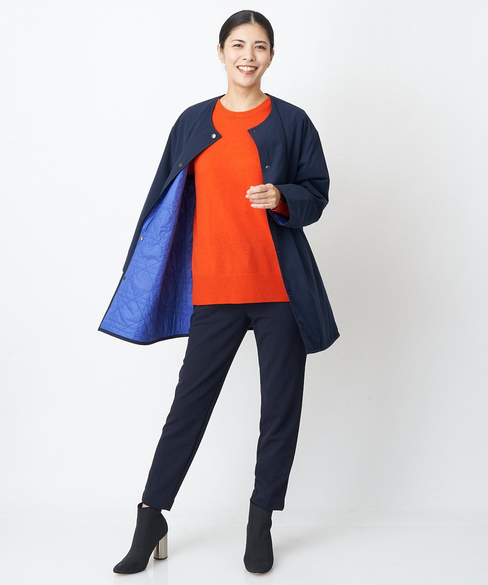 PHUAS60390 GEORGES RECH(小さいサイズ)(メゾン ドゥ サンク) 【リバーシブル】中綿ステッチレスコート ネイビー×ブルー